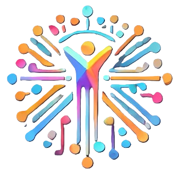 The "Never Limited" logo features a vibrant, abstract human figure with outstretched arms, symbolizing empowerment and inclusivity. Surrounding the figure are colorful, interconnected nodes and lines, representing community support and innovation. The design is dynamic and eye-catching, reflecting a spirit of progress and unity. The color palette includes shades of blue, orange, pink, and green, creating a lively and inspiring visual.